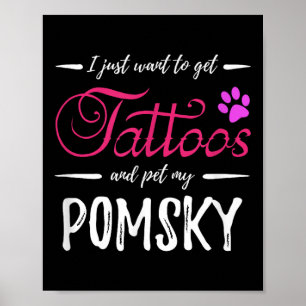 Póster Pomsky Dog Lover Tattoo Shirt Gracioso Perro Mamá 