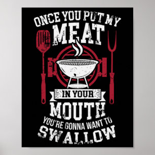 Póster Pon Mi Carne En Tu Báscula Sarcástica De Boca.