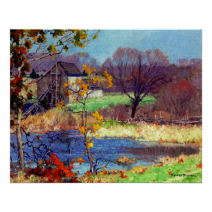 Póster Pond en el Viejo Lyme, Connecticut