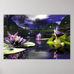Póster Pond Faerie By David and Michelle Wilder