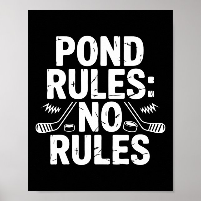 Póster Pond Hockey Player No Rules Shinny  (Frente)