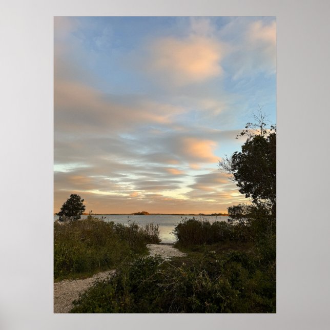 Póster Pond Waterscape Sunset Photo Poster (Frente)