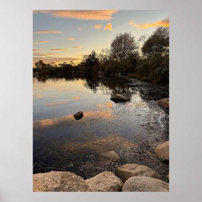 Póster Pond Waterscape Sunset Photo Poster (Frente)