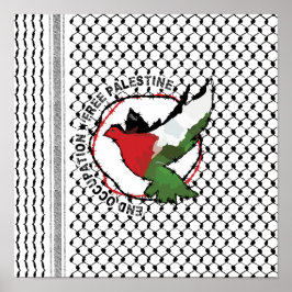 Póster Poner fin a la ocupación liberando a Palestina Kuf