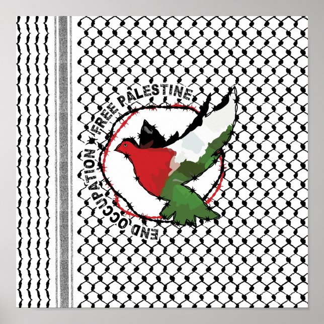 Póster Poner fin a la ocupación liberando a Palestina Kuf (Frente)