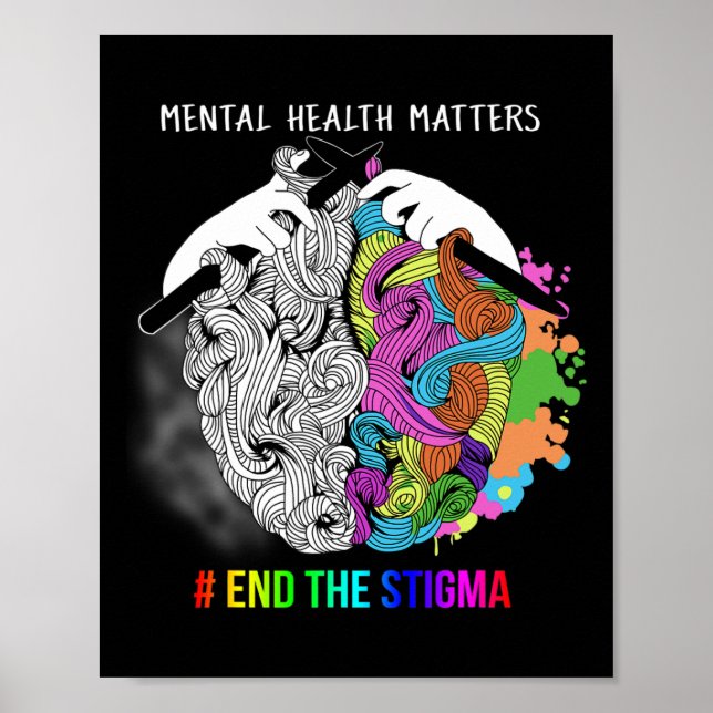 Póster Poner fin al estigma de los problemas de salud men (Frente)