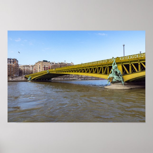 Póster Poner Mirabeau sobre el Sena - París Francia. (Frente)