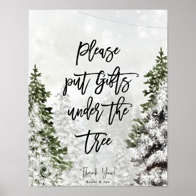 Póster poner regalos debajo del poster de vacaciones de l (Frente)