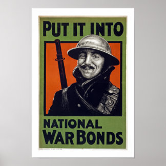 Póster Ponerlo en bonos de guerra nacional (lienzo)