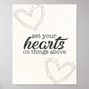 Póster Ponga sus corazones en las cosas de arriba - Verso