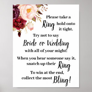 Póster Ponga un anillo en el Rótulo de juego Marsala Show