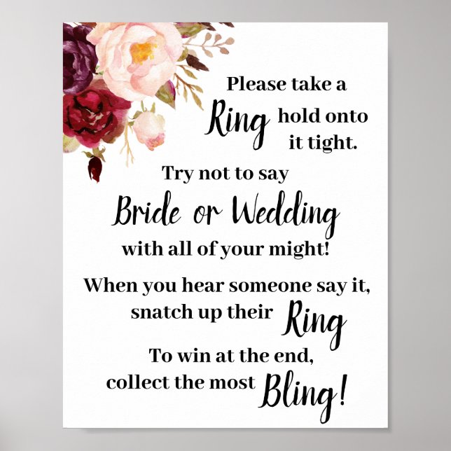 Póster Ponga un anillo en el Rótulo de juego Marsala Show (Frente)