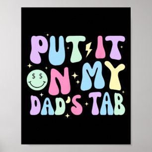 Póster Póngalo En Mi Pestaña Padres Día Niños Groovy Hijo