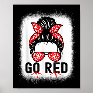 Póster Pónganse rojos para las mujeres Concienciación sob