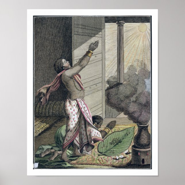 Póster Pongol festival, India, from 'Voyage aux Indes, Or (Frente)