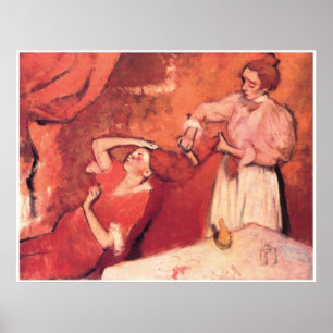 Póster Poniendo el pelo, c. 1892-95, Edgar Degas