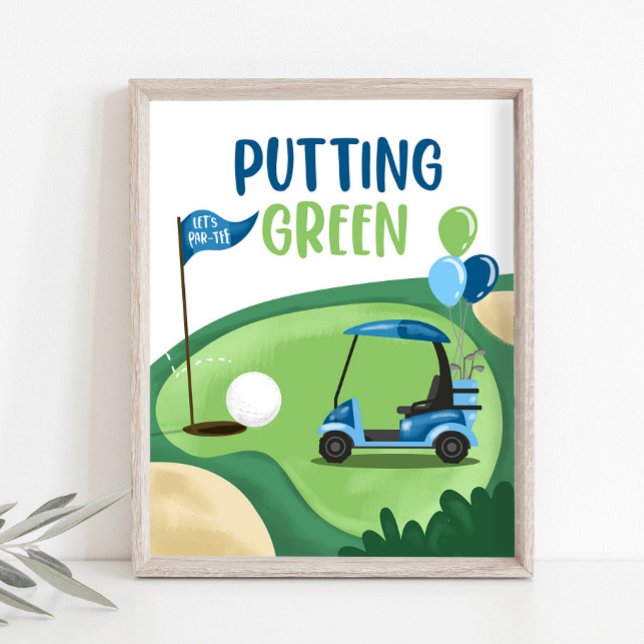 Póster Poniendo el Rótulo de cumpleaños Green Golf Par-Te (Subido por el creador)