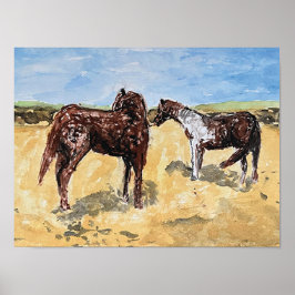 Póster Ponies en la isla de Assateague