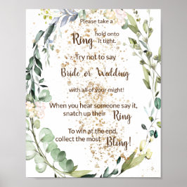 Póster Ponle un anillo al signo de juego de ducha herbal