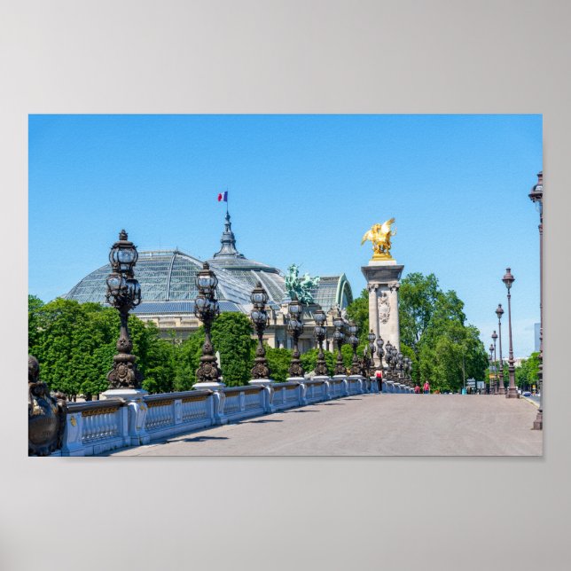 Póster Pont Alexandre III y Grand Palais, París, Francia (Frente)