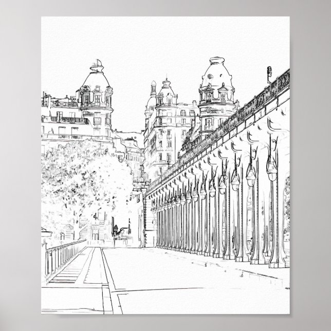 Póster Pont de Bir-Hakeim sobre el Sena - París, Francia (Frente)