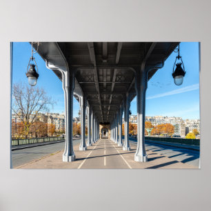Póster Pont de Bir-Hakeim sobre el Sena - París, Francia