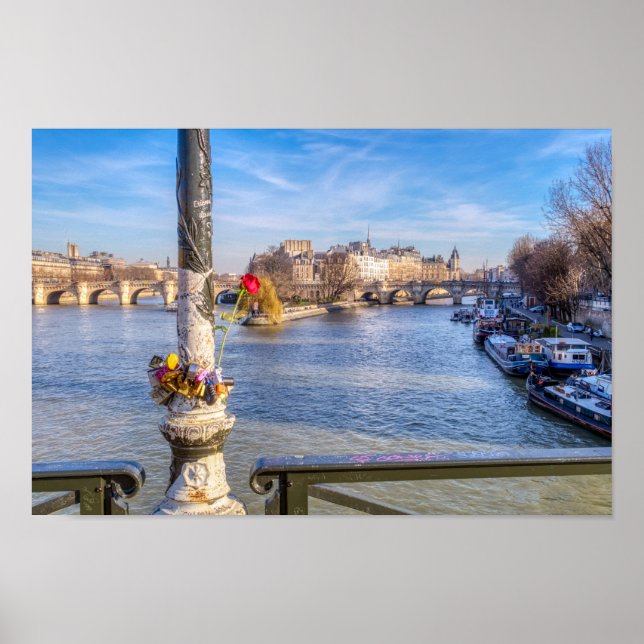 Póster Pont des Arts sobre El día de San Valentín - París (Frente)