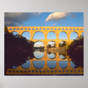 Póster Pont du Gard, río Gardon, Gard, Languedoc,