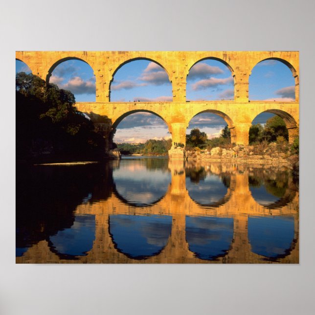 Póster Pont du Gard, río Gardon, Gard, Languedoc, (Frente)