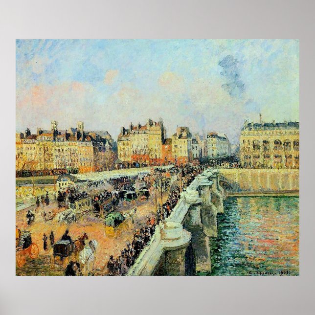 Póster Pont Neuf, Tarde, Sunlight Camille Pissarro (Frente)