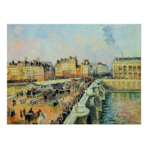 Póster Pont Neuf, Tarde, Sunlight Camille Pissarro