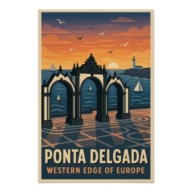 Póster Ponta Delgada - Líder Occidental de Europa (Anverso)