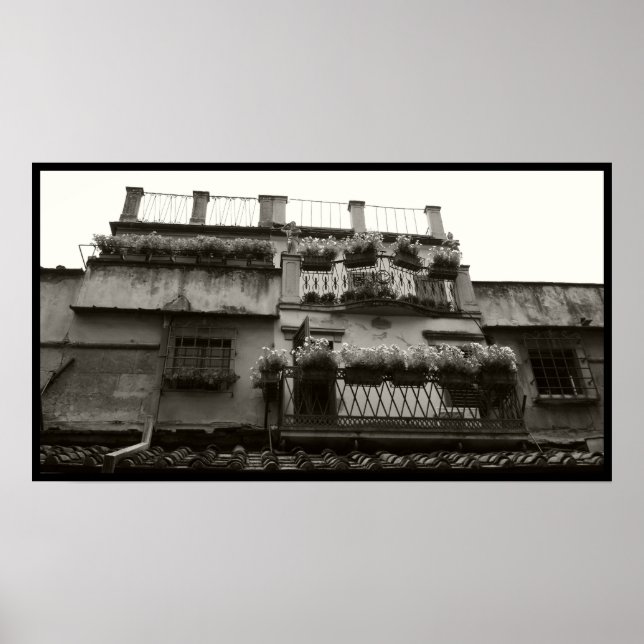 Póster Ponte Vecchio Balconies (Frente)
