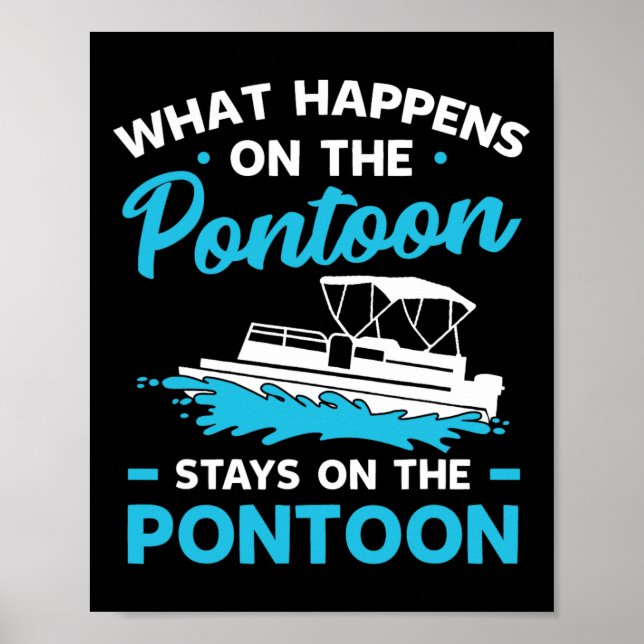 Póster Pontoon Boat Gifts Captain Boating Party Lover  (Frente)
