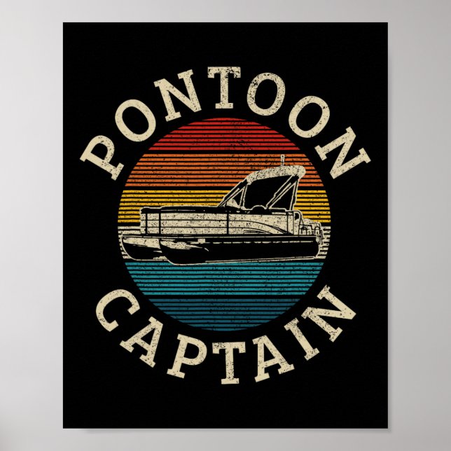 Póster Pontoon Captain Vintage Pontoon Boating Boating  (Frente)