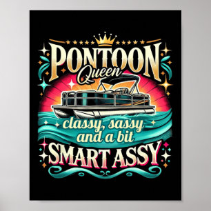 Póster Pontoon Queen Women Pontoon Bote Capitán Bote
