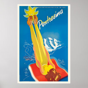Póster Pontresina Engadin Schweiz Suiza Suiza