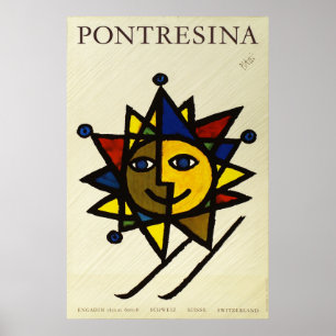 Póster Pontresina, Engadin, Suiza, cartel de viaje