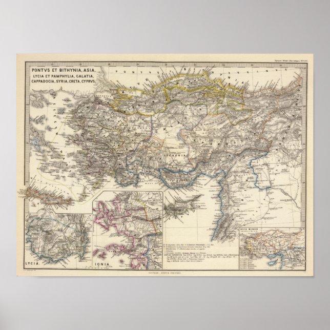 Póster Pontus et Bithynia, Asia, Lycia y Pamphylia (Frente)