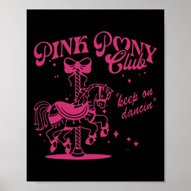 Póster Pony And Heels Lover Chicas Rosa Clubs Cowgirl (Frente)