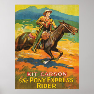 Póster Pony Express 🌄 Kit Carson Poster histórico de Cow