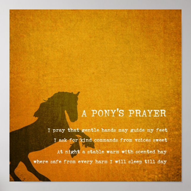 Póster PONY PRAYER 12 x 12 (Frente)