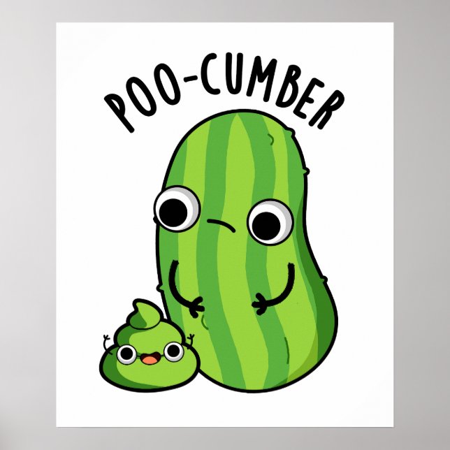 Póster Poo-cumber Funny Cucumber Pun (Frente)