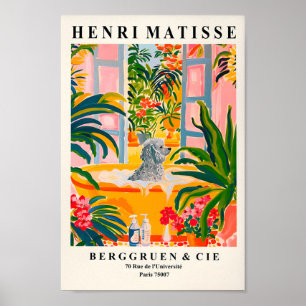 Póster Poodle En Bañera, Gracioso Baño Pared Art Para Per