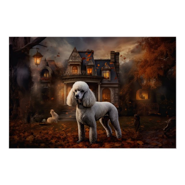 Póster Poodle Halloween Scary (Anverso)