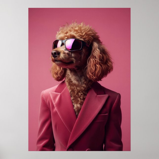 Póster Poodle in Suit and Sunglasses (Frente)