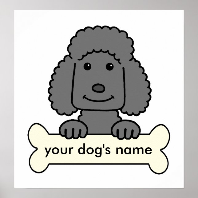 Póster Poodle personalizado (Frente)