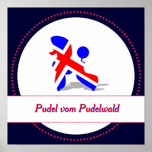 Póster Poodles patrióticos