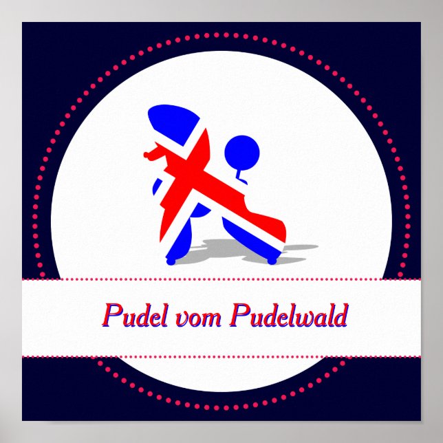 Póster Poodles patrióticos (Frente)