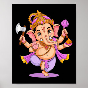Póster Pooja hindú Ganesha Elefante Dios India Meditación